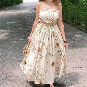 H&M Wildflower Collection Yellow Top & Skirt Set 🌻